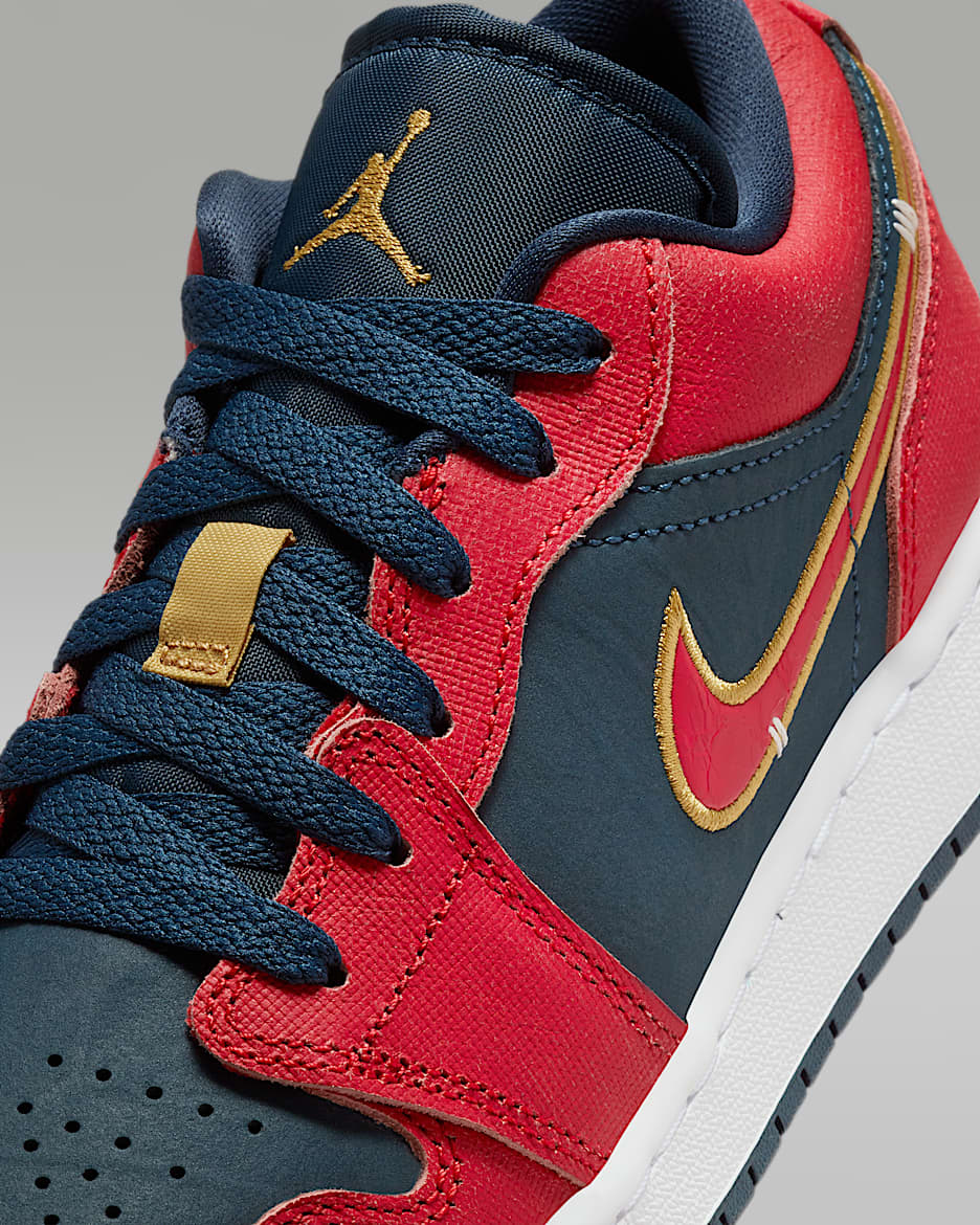 Jordan 1 black gold red blue hotsell